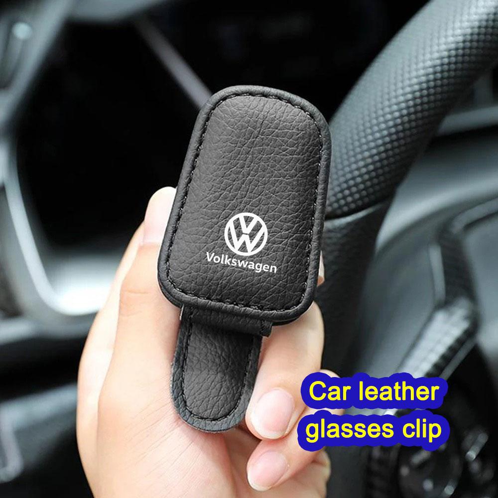 W135Car Leather Glasses Clip,Sun Visor Storage Holder,car Accessories,for Volkswagen Jetta Golf Passat Polo Tiguan Arteon CC