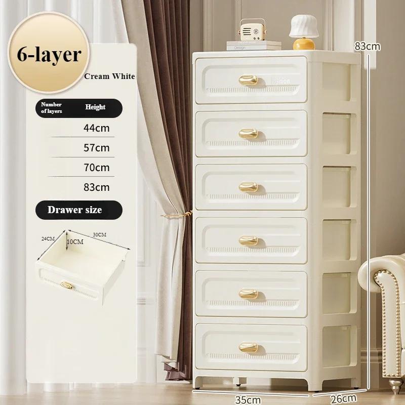 Home Storage Cabinet Bedside Table Stackable Plastic Cabinet Multi-layer Drawer Foldable Organizer Snack Toys Chest of Drawers