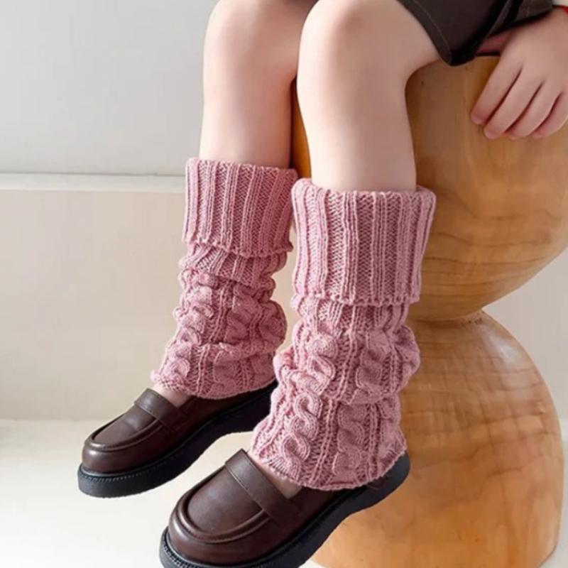 Children Lovely Lolita Autumn/Winter Cable-knit Leg Warmers Girls Korean Style JK Solid Color Cuffed Loose Thermal Stacked Socks