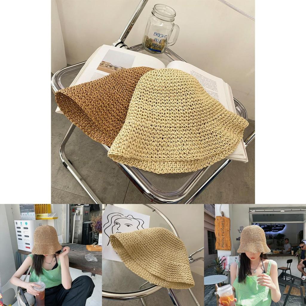 Stylish Crochet Sun Hat For Women Breathable Wide Brim Foldable Beach Hat