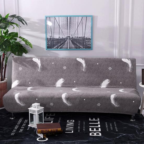 Couch Cover Smooth Easy To Install Printed Universal Armless Elastic Sofa Cover  Armless Sofa