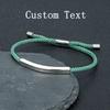 Men Women Punk SOS Custom Engrave Text Adjustable Thin Rope Bracelet customize Stainless Steel ID Bracelet