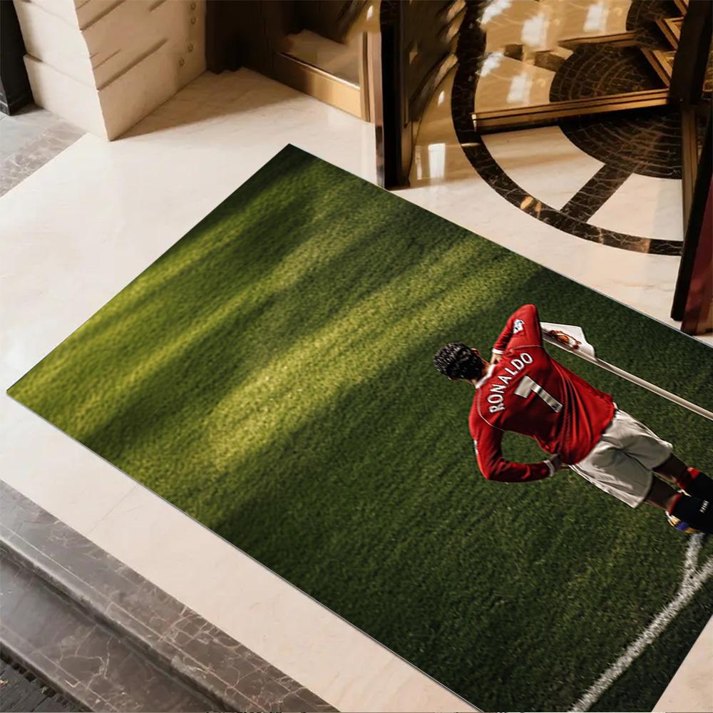 Football Legend Ronaldo Floor Mat Perfect for Outdoor Living Rooms Study Room Hallway Anti-slip Rug Decorate Offices Gift for Festivals