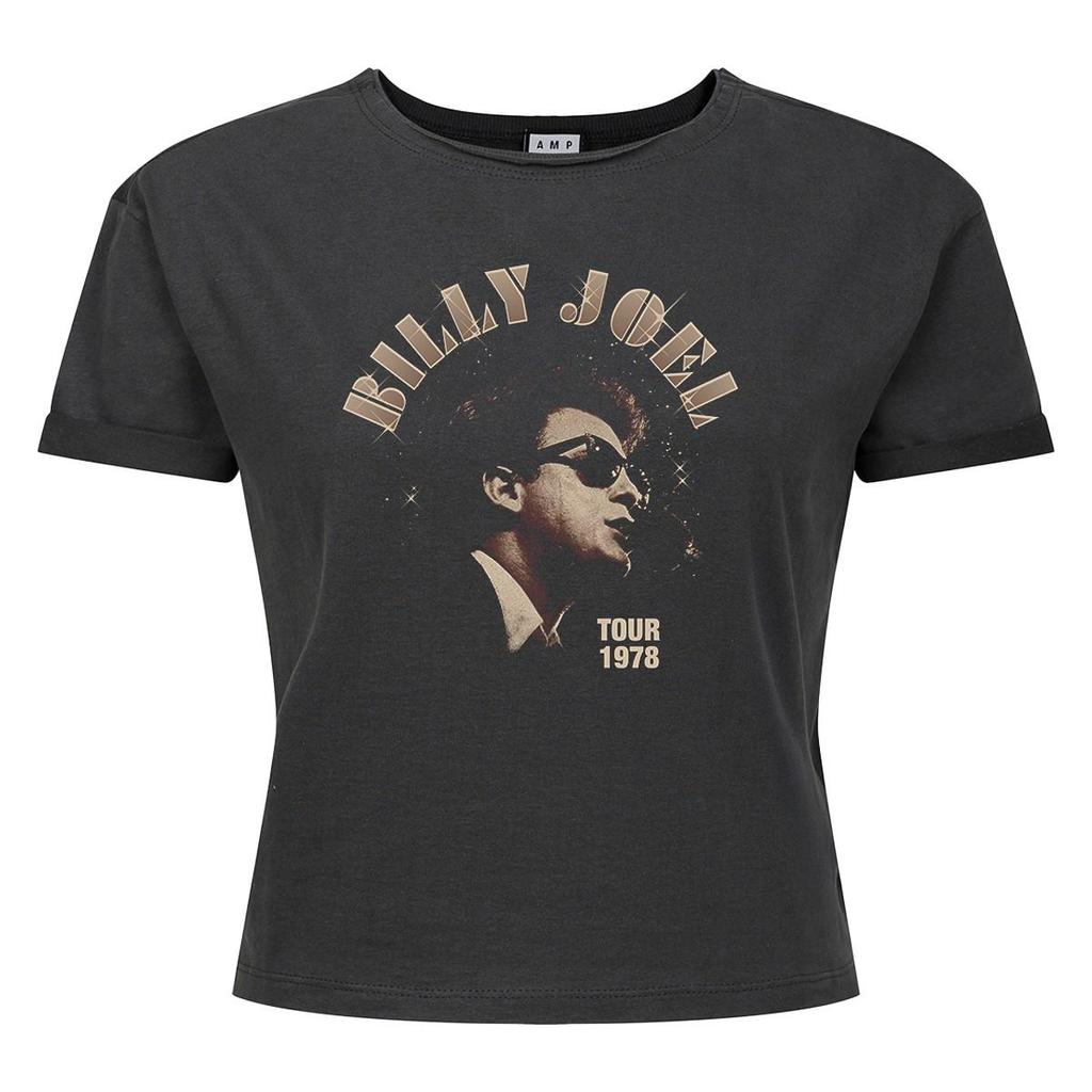 Amplified Womens/Ladies Tour 1978 Billy Joel Crop Top