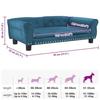 VidaXL Dog Bed, Pet Sofa with Wooden Frame, Basket for Puppies Indoor House, Blue 171810