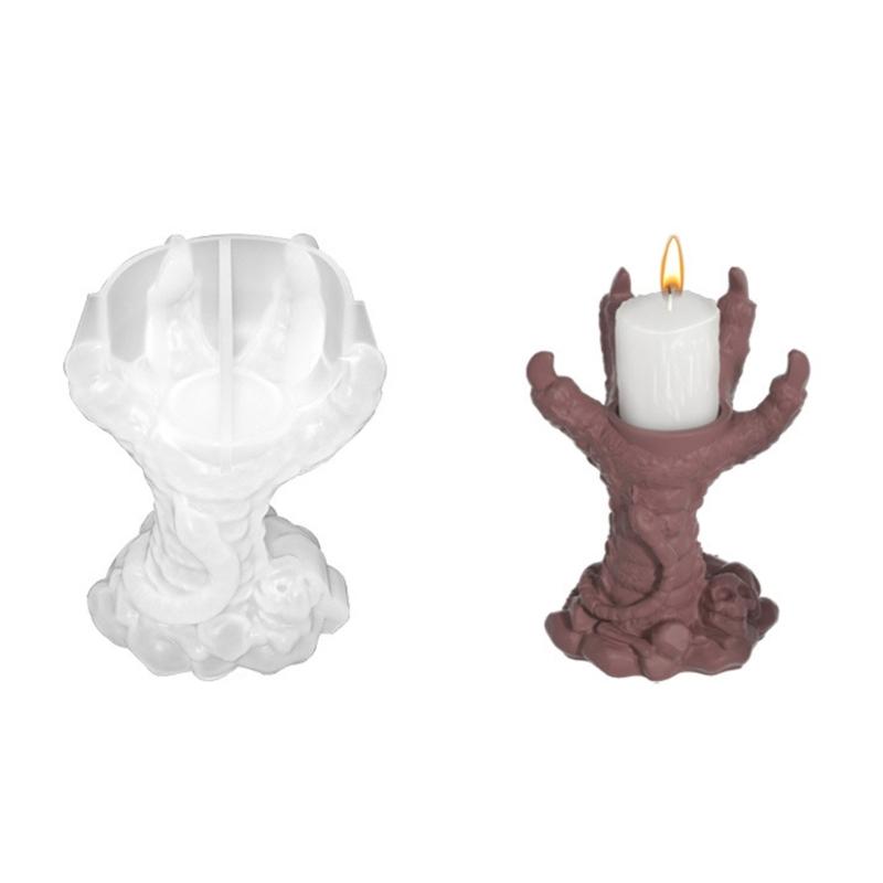 

Skull Hand Shaped Candle Holder Molds Devil Claw Candle Stand Molds 1