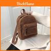 Streetwear Mini Plush Backpack With Zipper Closure For Teen Girls