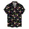 Retro Disco Music Cube Hawaiian Shirts For Men Galaxy Pop Skateboard Mens Hawaiian 80s 90s Shirts Short Sleeve Hip Hop Shirts