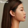 BAMOER 925 Sterling Silver Cool Black Red Spider Stud Earrings For Women Cute Girl Ear Studs Halloween Collection Jewelry Gift