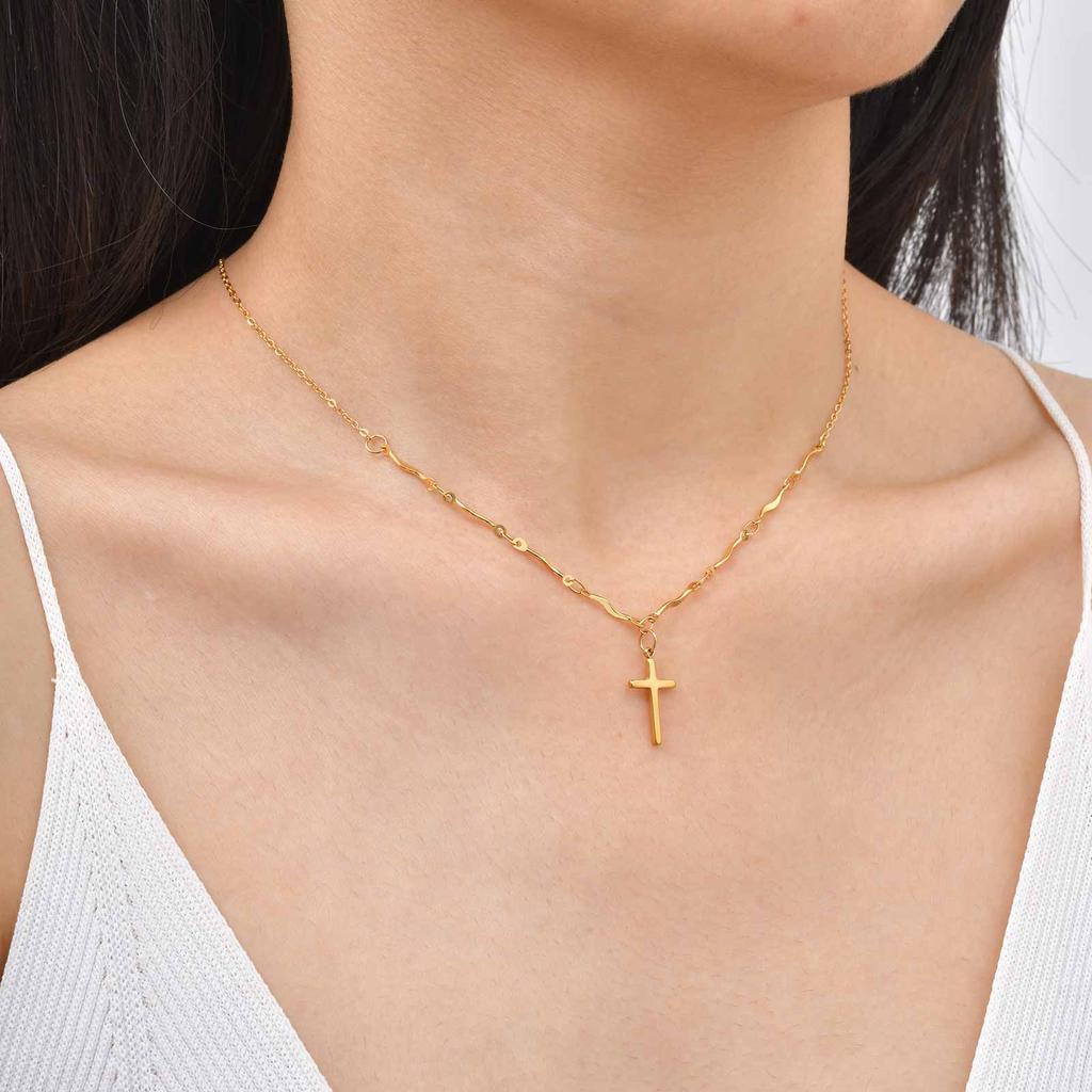 Cross Necklace for Women, Baptism First Holy Communion Confirmation Easter Gifts Teenage Christmas Gift for Mom Nephew