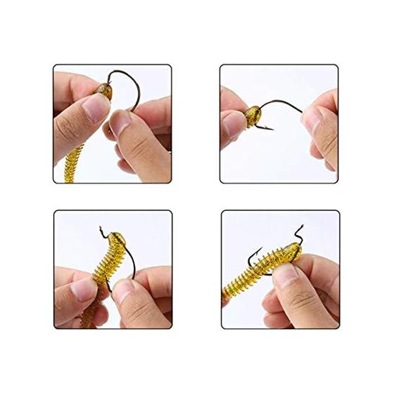 Offset Fishing Hook 100pcs High Carbon Steel Fish Hook Worm Hook Circle Hook Worm Soft Bait Jig