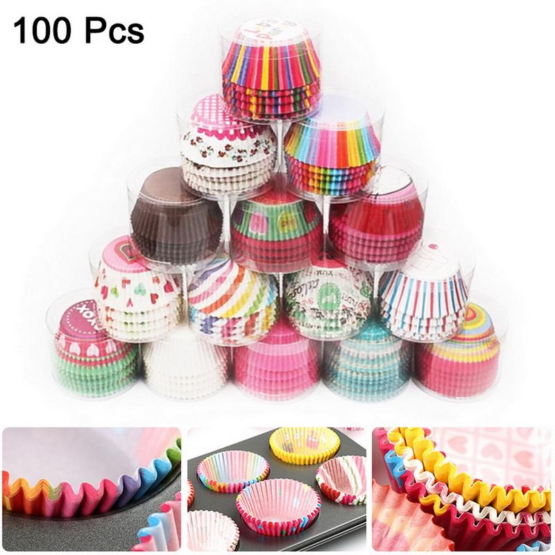 100pcs Random Color Mini Cake Cases Kitchen Liners Muffin Cupcake Baking Paper 100pcs Random Color Mini Cake Cases Kitchen Liners Muffin Cupcake Baking Paper