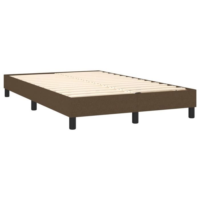 Slatted Bed Base with Mattress - Maison Exclusive - 120x200 Cm - Dark Brown - Adjustable Headboard