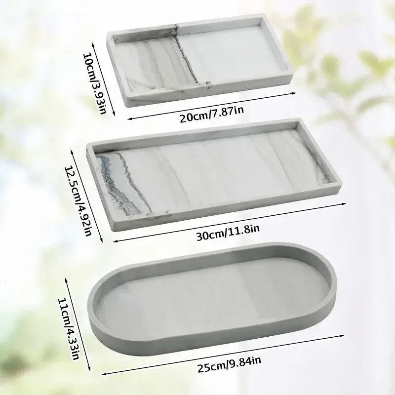 Bathroom Tray Countertop Silicone Vanity Tray Cosmetic Perfume Organizer Tray Vanity Sink Tray Key Accessories Tray New