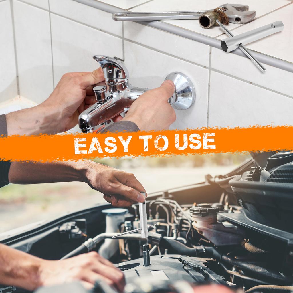 9/10Pcs Shower Valve Socket Wrench Set Carbon Steel Plumber Socket Wrench Double-Ended Tubular Spanner for Spark Plugs Removal