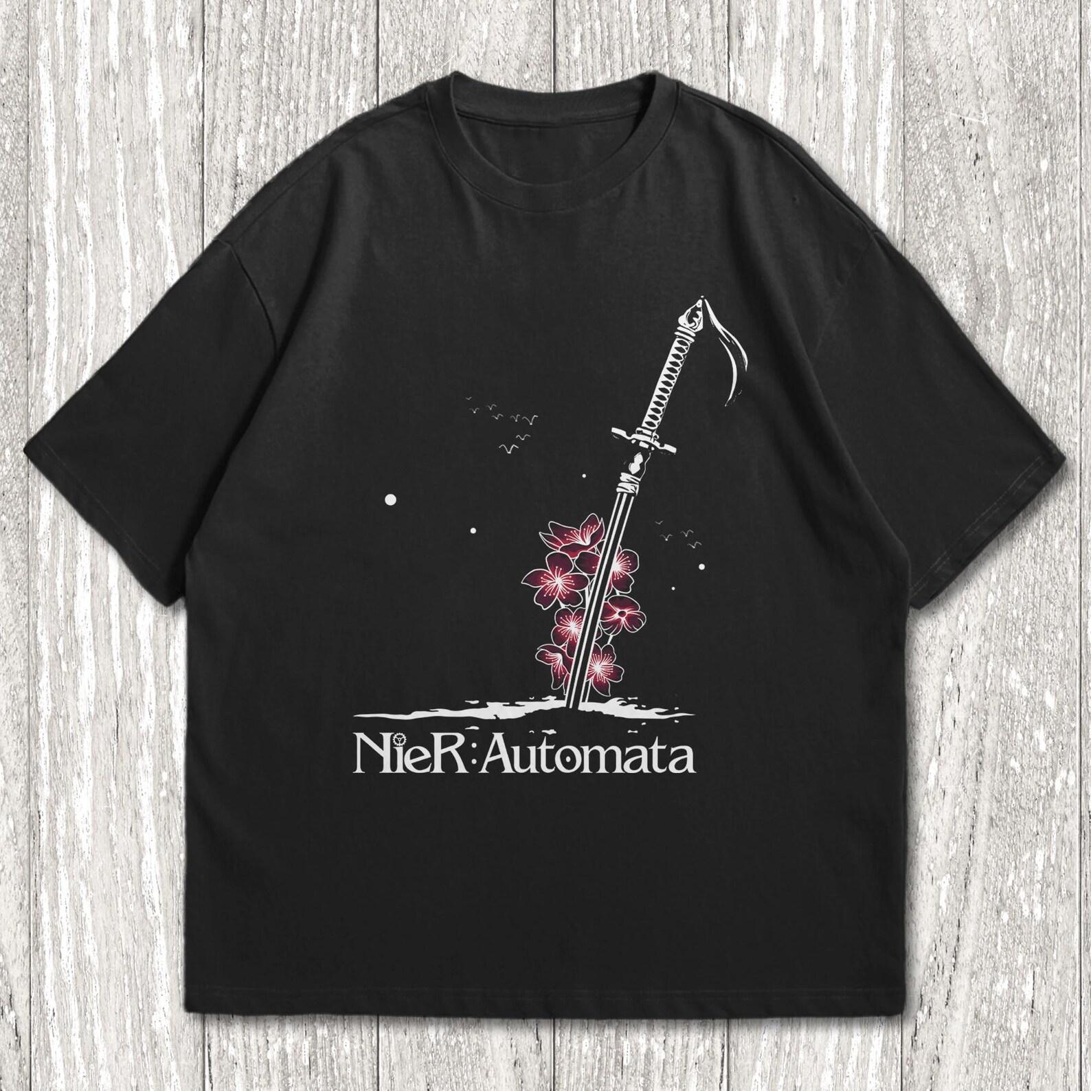NieR: Automata Sword T-Shirt, Unisex Nier 2B Yorha Gaming T-Shirt, Unisex Cyber Sigilism Game Metal Fan Gift, Anime Waifu 4XL