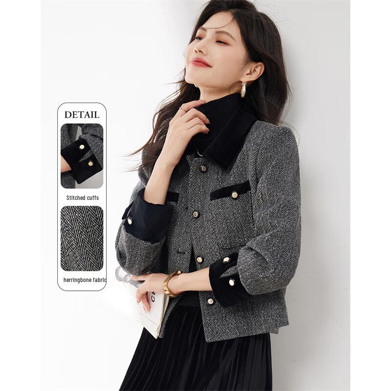 

Французский ретро пиджак в полоску с лацканами M