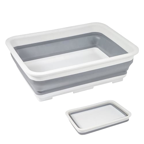 RULAYMAN Foldable Washtub, 8L, Silicone, Kitchen Storage, Space-Saving, Laundry, Cleaning, Bathroom, Toilet, Outdoor Camping, Soaking, Washing, Portab