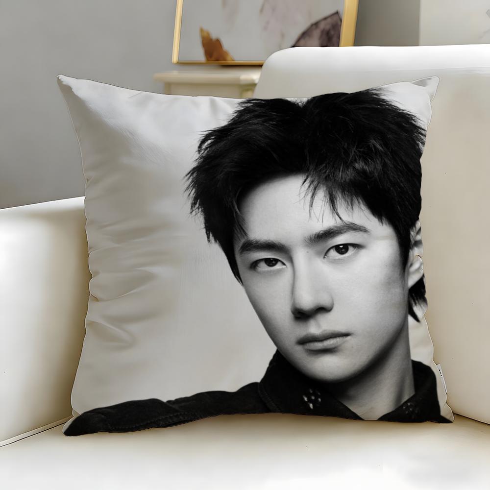 popular actor Wang Yibo Cushion Cover Soft & Easy-Wash Pillow Case – Versatile for Couch, Bed, Travel and Office