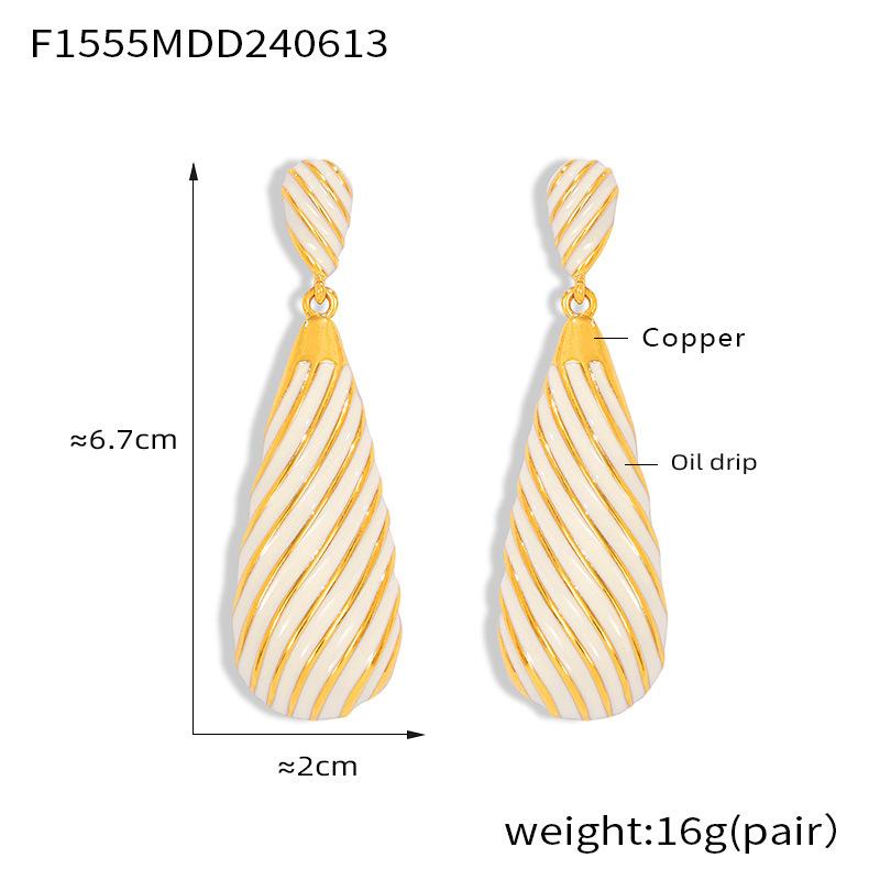 

Серьги-капли в стиле ретро с полосками зебры, медные, позолоченные, женские, уникальные, длинные, с каплями воды, серьги