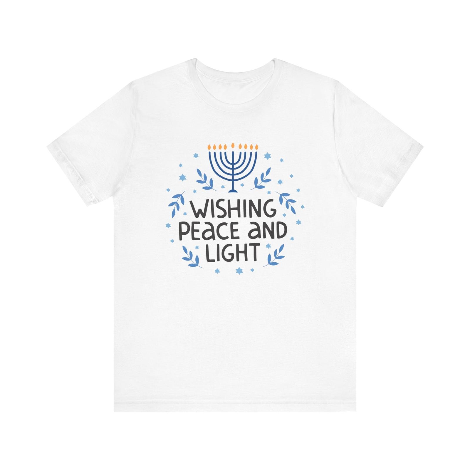 

Wishing Peace and Light Hanukkah T-Shirt - Festive Jewish Holiday 5XL різнокольоровий