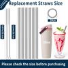 6 Pack Metal Straw for Owala FreeSip Sway 30oz Water Bottle -Stainless Steel Straws for Owala Water Bottle (Stainless Steel)