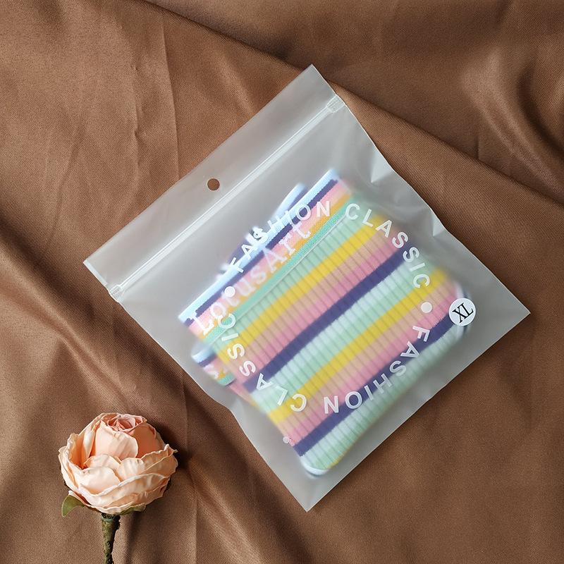Women's Panties Classic Panty Vintage Underwear Rainbow Stripe Sweet and Cute Low Waist Panties Thong Cotton Sexy Panties Exposed Buttocks