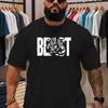 Tiger Graphic Pure Cotton Tshirt Streetwear Casual Style Men Fitness Muscle Black Shirt - Men's Summer Cotton Graphic Tee