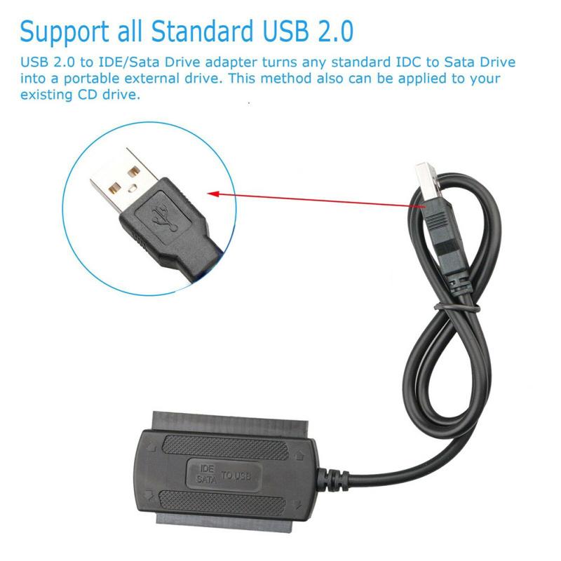 Usb To IDE / SATA Easy Drive Line Adapter 2.5 Inch/3.5 Inch Hard Disk Drive Cable With Power Adapter