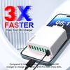 QC3.0 8-Port 30W Multi-USB Fast Charger for Mobile Phones - US/EU/KR Specs, High Power, Colorful Design