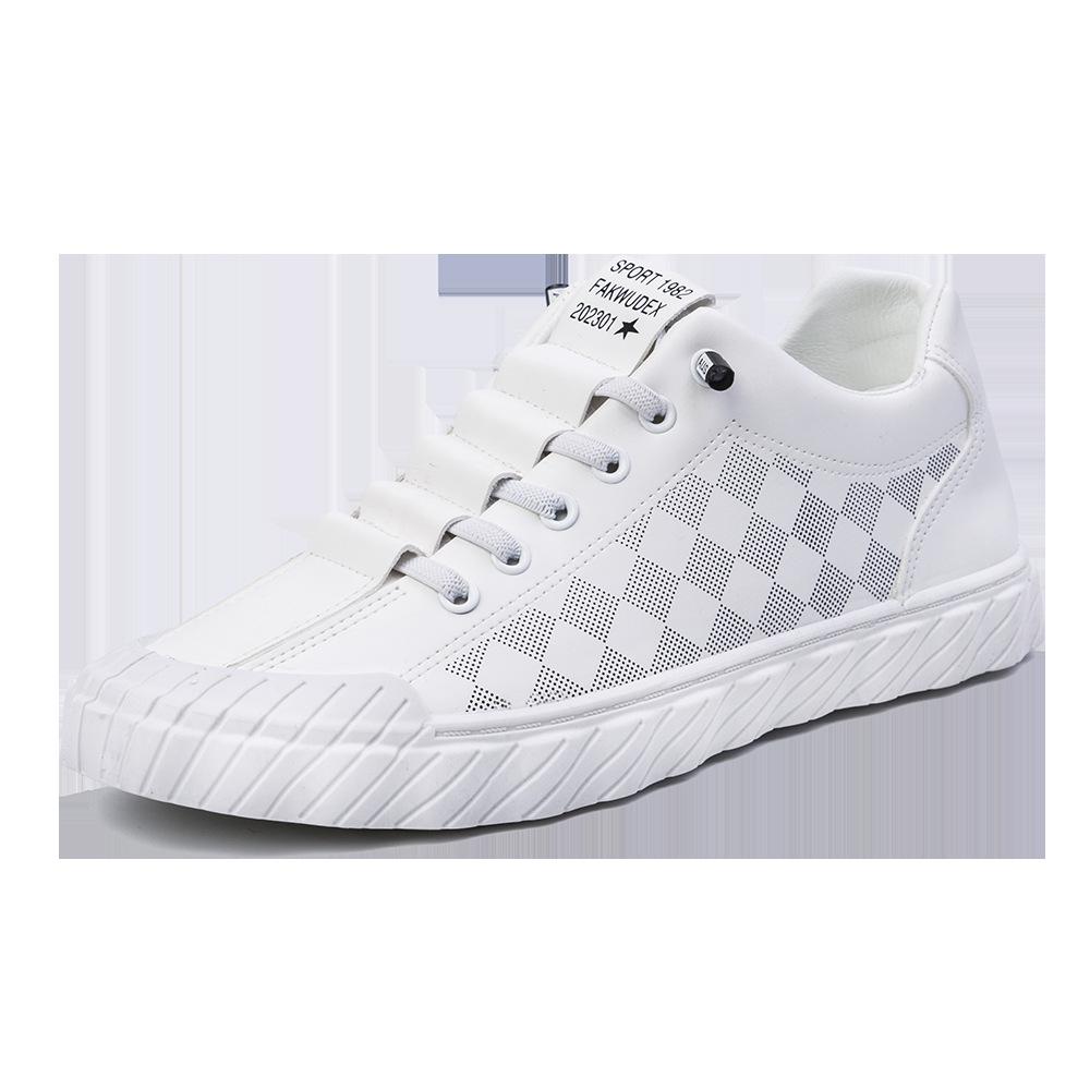 

Мужские повседневные кеды из ПУ кожи, белые, на толстой подошве, низкие, на шнуровке, мужская обувь, новые белые 39 белый