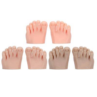 1 Çift Nail Art Eğitim Ekranı Sahte Yarım Ayak Modeli Pedikür Dövme Uygulaması Silikon Ayak Modeli