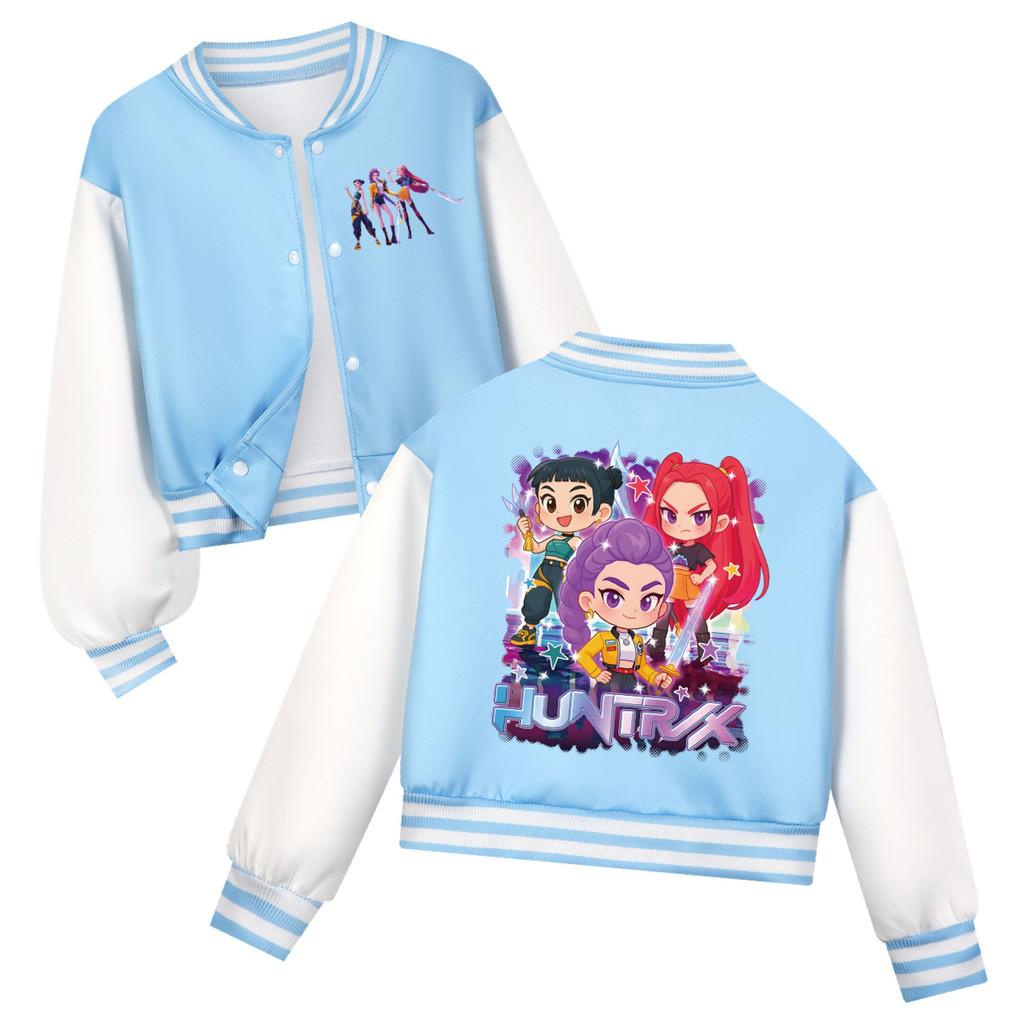 Kinder Mädchen Anime Cartoon POP Sängerin Super Star Rumi Zoey Mira Bedruckte Lässige Langarm Baseballjacke Mantel