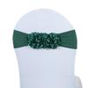 Faixa de Cadeira de Cetim Elástico em Várias Cores Design Elástico com Flor 3D Para Decoração de Casamento Banquete Festa Evento