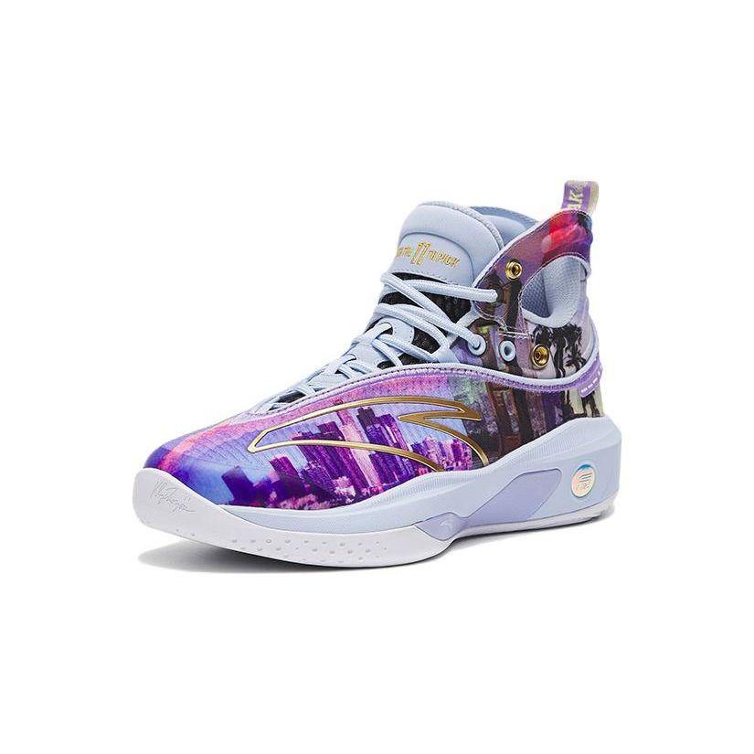 Anta Kids KT8 Comfortable Versatile Non-Slip Shock Absorbing Wear-Resistant High-Top Basketball Shoes Kids basketball shoes Purple 312311130-2