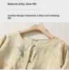 Women's Retro Chinese Style Long Sleeve Linen Shirt with Pan Kou Design