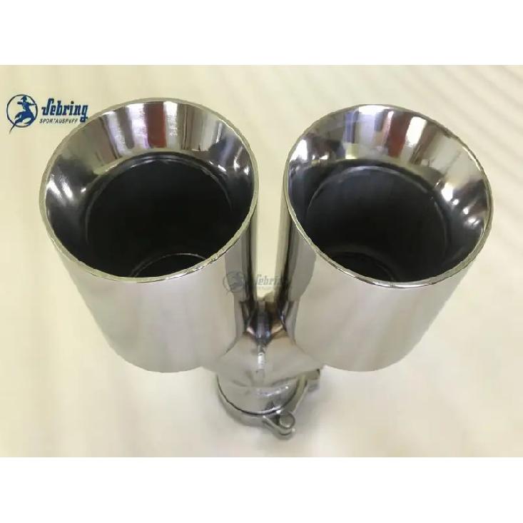Universal Dual Stainless Steel Exhaust Pipe Muffler Car Accessory Modification Double Skew Steel Automobile Part