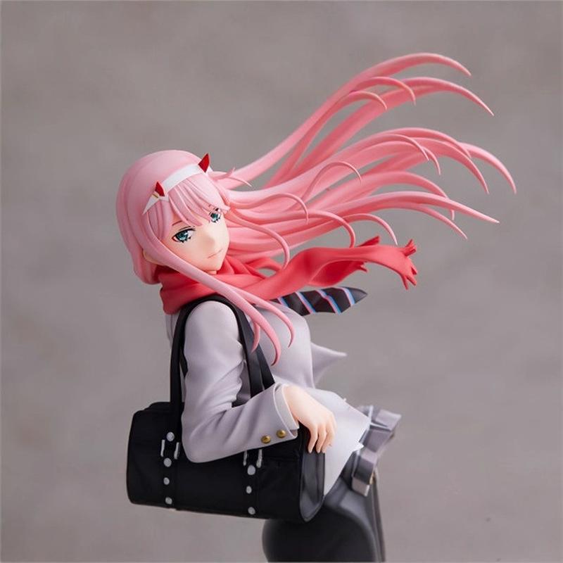 New Anime Darling In The Franxx Zero Two Code 002 Uniform Girls Anime Pvc Action Figures Toys 28Cm