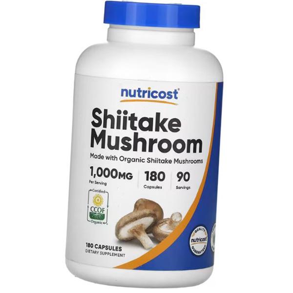 Экстракт грибов шиитаке, Shiitake Mushroom 1000, Nutricost  180капс (71647090)