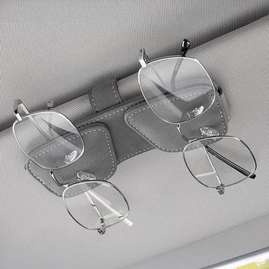 Car Glasses Clip Magnetic Double Clip for Car Sun Visor Easy Install Auto Sunglass Holder Organizer for SUV Sedan Truck Holds 2 Pairs Glasses Cards