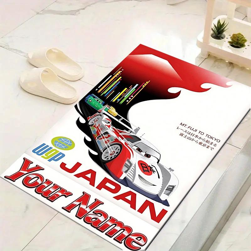 Custom 1Pc Heartbeat Japan Flannel Personalized Rug Non Slip Floor Mat Soft Carpet for Living Bedroom Office Home Decor Gift