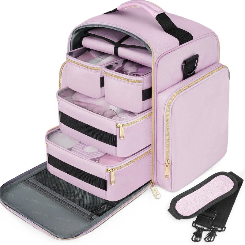 

2024 Women Multi-Layer Detachable Cosmetics Storage Bag Pink with Straps Portable Outdoor Large Capacity Storage Bag Jewelry Bag розовый