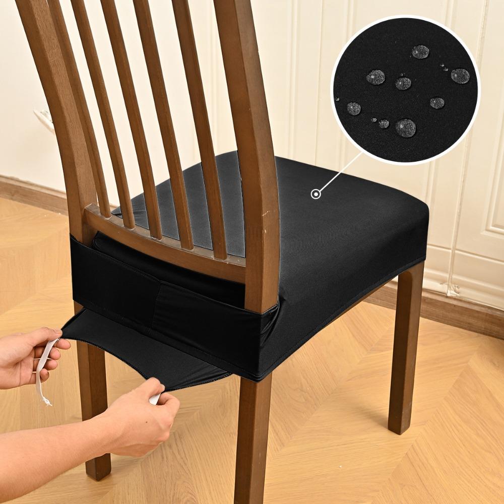 Anti-slip Chair Cushion Cover Soft Breathable Dining Chair Cover Elastic Water-resistant Chair Slipcover For Office Home Seats