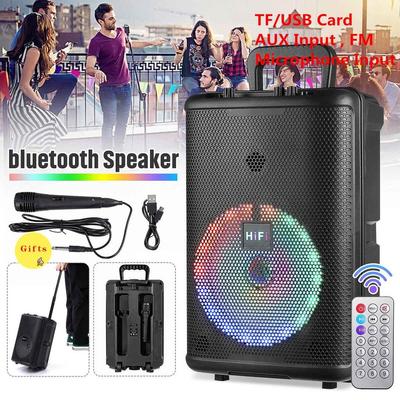 8 Inch Powered Trolley Bluetooth Outdoor Portable Speaker Karaoke Wireless Rechargeable Stereo Speaker with Microphone