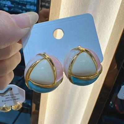 French Enamel Circular Colourful Elegant Geometric Women Earrings Trend Fashion Party Gifts Jewelry Personality Exquisite