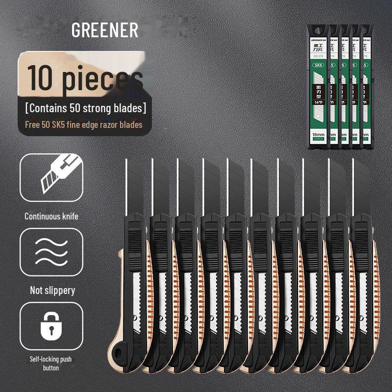Green Forest Heavy-Duty All-Steel Utility Knife: Industrial-Grade, Thickened, Durable, Large Wallpaper & Paper Cutter
