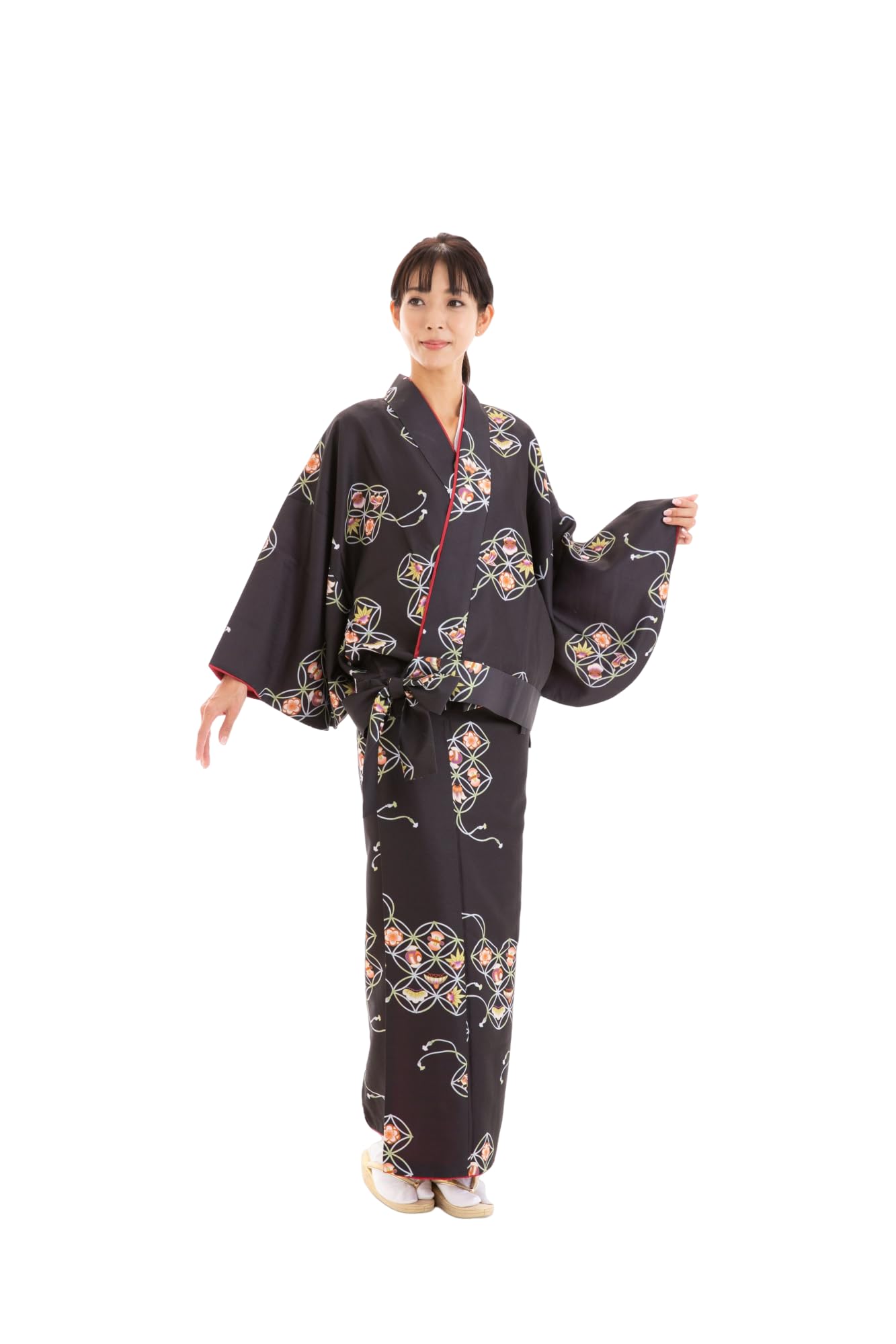 

CHA to luxury Japanese separate hot spring work everyday going flower tea Japanese retro dining ladies [SMART CHA] [Easy wear, two-part kimono,
