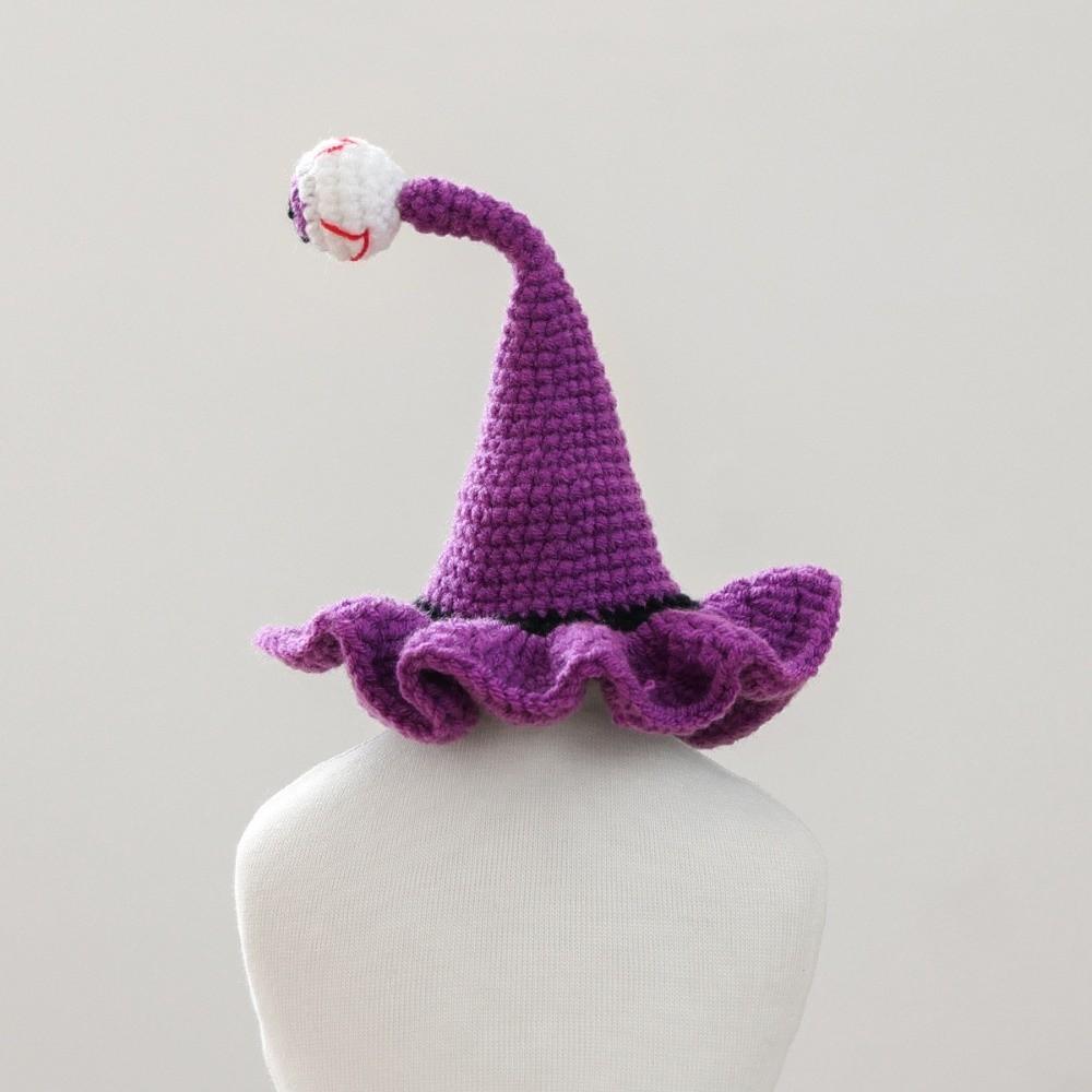 Mini Woven Pets Wizard Hat Pumpkin Halloween Cat Headgear Creative Halloween Dog Hat  Cosplay