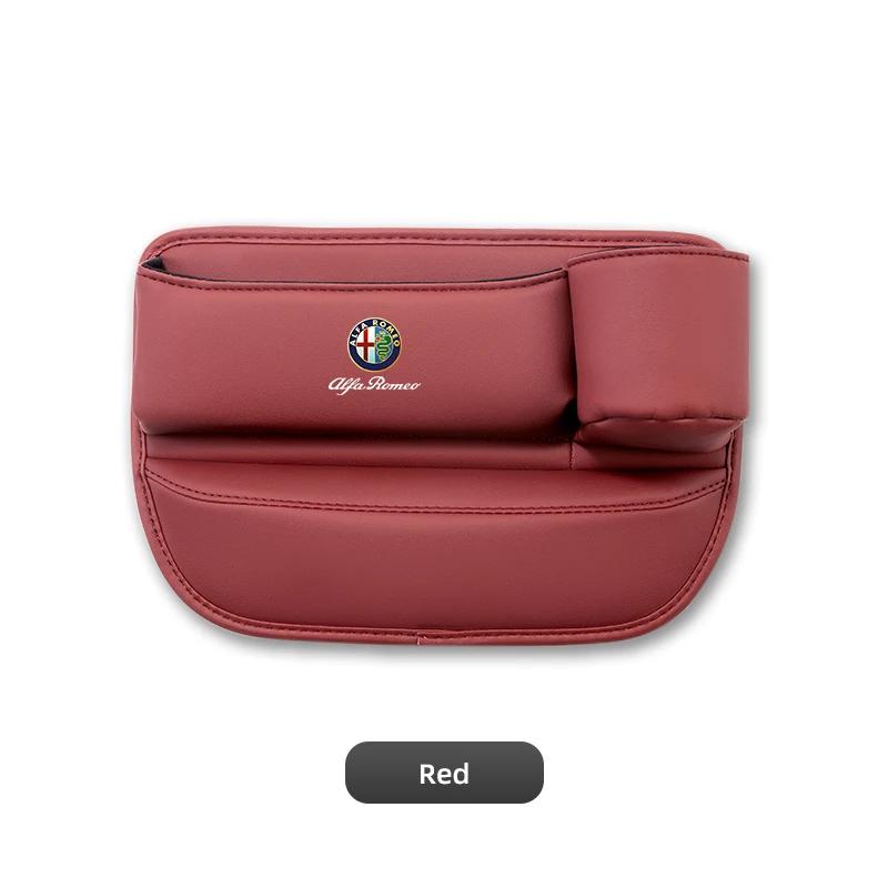 Car Stickers For Alfa Romeo Car Seat Gap Organizer Storage Box Leather Side Storage Pocket Wallet Keys Card Cup Holder For Alfa QI7