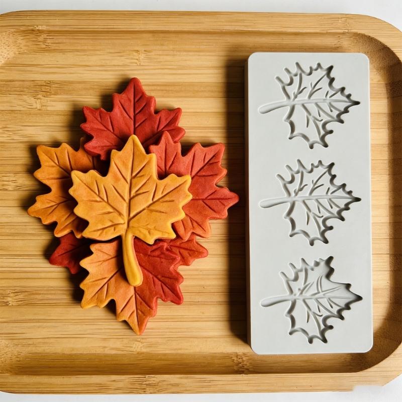 Silicone Baking Molds with Maple Leaf Shape for Creative Sugar Craft Cake Decorations for DIY Projects and Home Use
